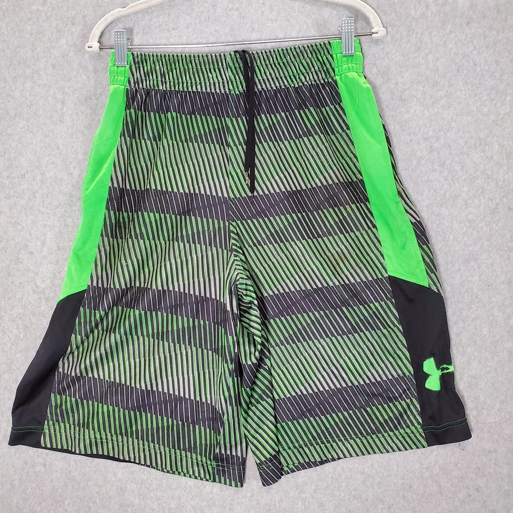 Under Armour Men Activewear Shirt Medium Green Geometric Logo Basketball